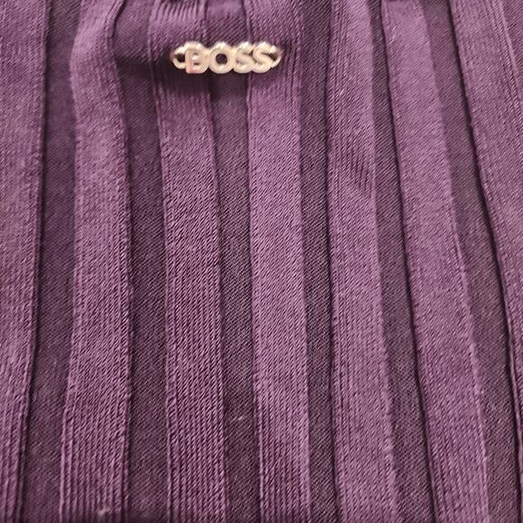 Boss Italian knit ribbed purple skirt suit size large - Picture 4 of 8